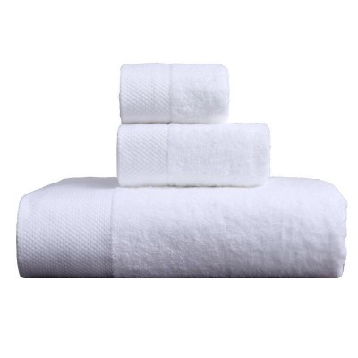 high quality 5 stars hotel towel in gift box of  white cotton towel set